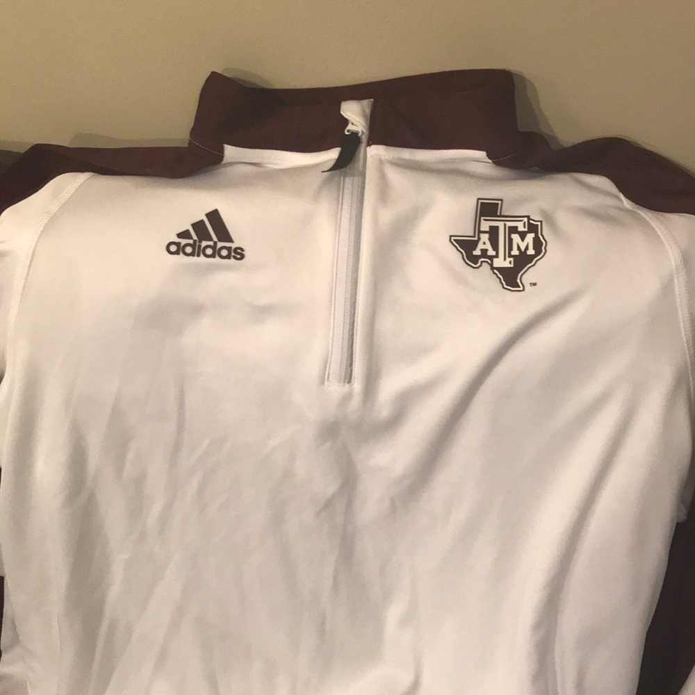 Half zip adidas Texas A & M long sleeve polo